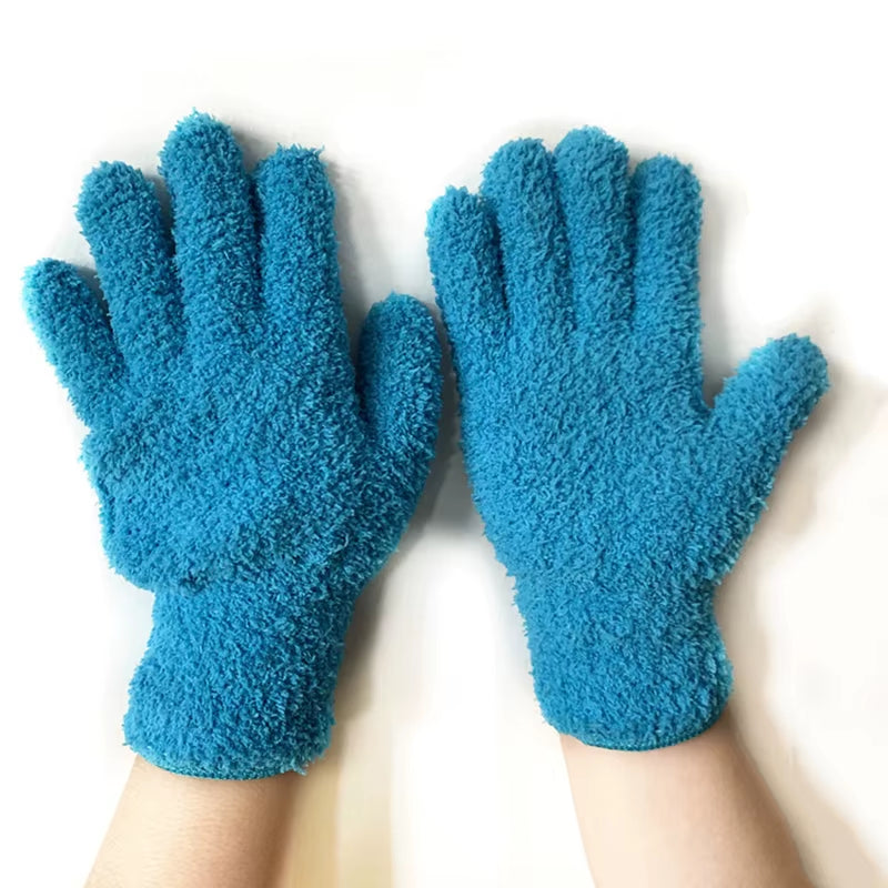 Microfiber Cleaning Glove Car Detailing Dust Removal Wash Gloves Coral Velvet Knitted Super Soft Housework Absorbent Cleaner